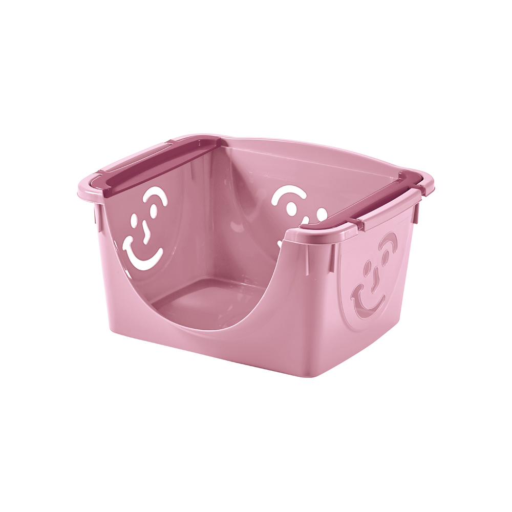 m-home-fancy-smile-stackable-storage-basket-rose-pink