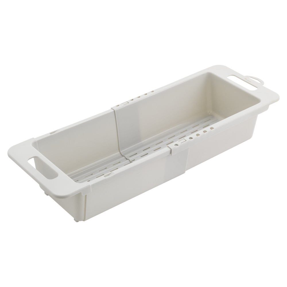 metaltex-adjustable-draining-basket-white