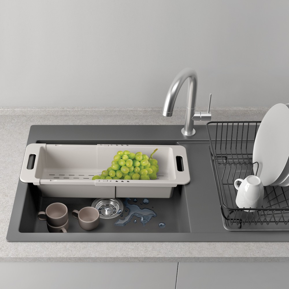 metaltex-adjustable-draining-basket-white