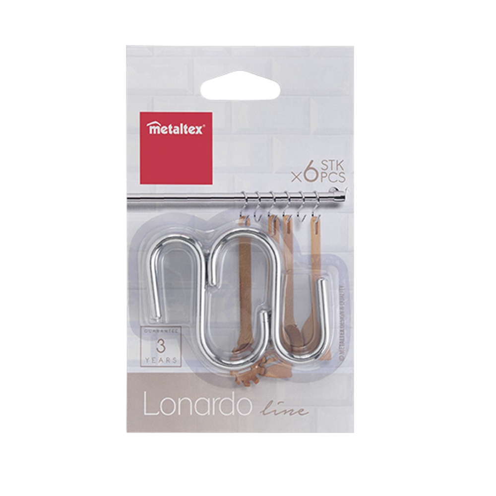 metaltex-lonardo-s-shaped-hooks-set-of-6-pieces