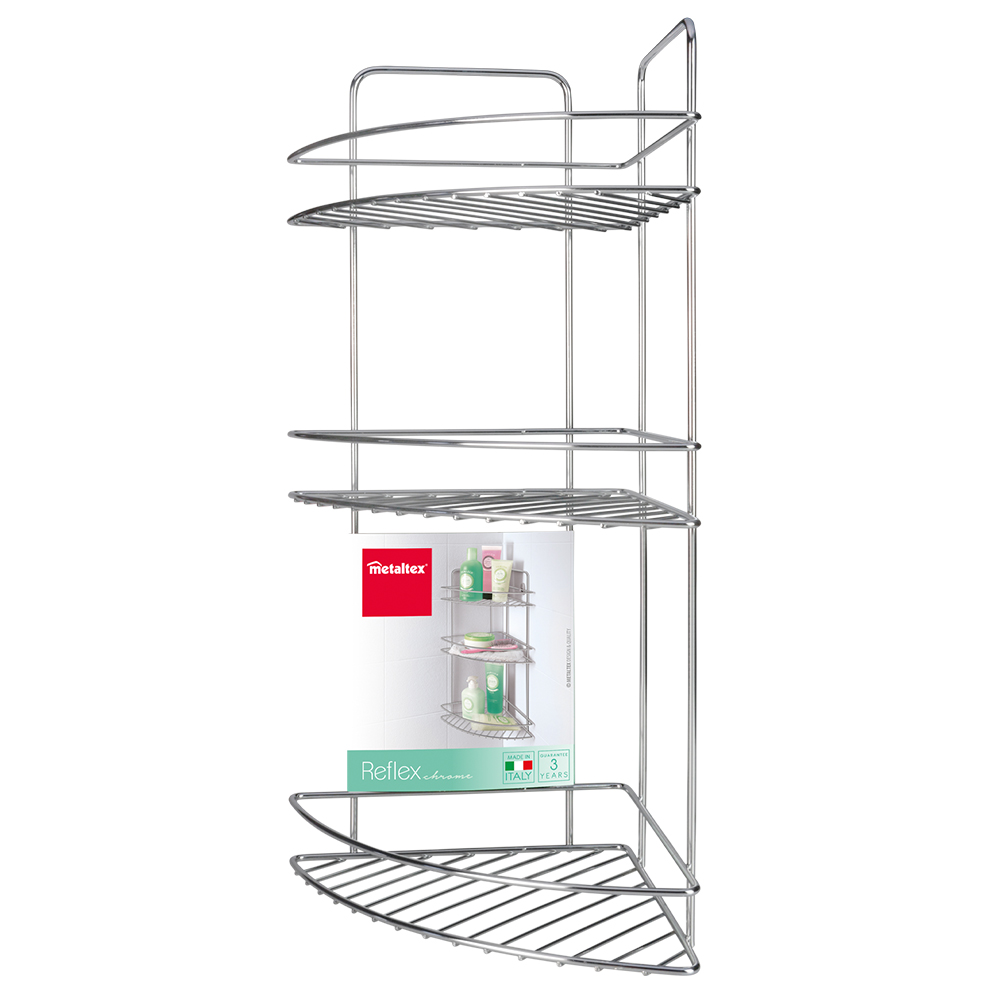 metaltex-reflex-3-tier-corner-caddy-shelf-chrome