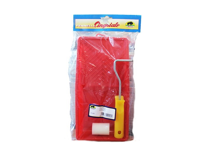 cinghiale-plastic-paint-tray-roller-set-red