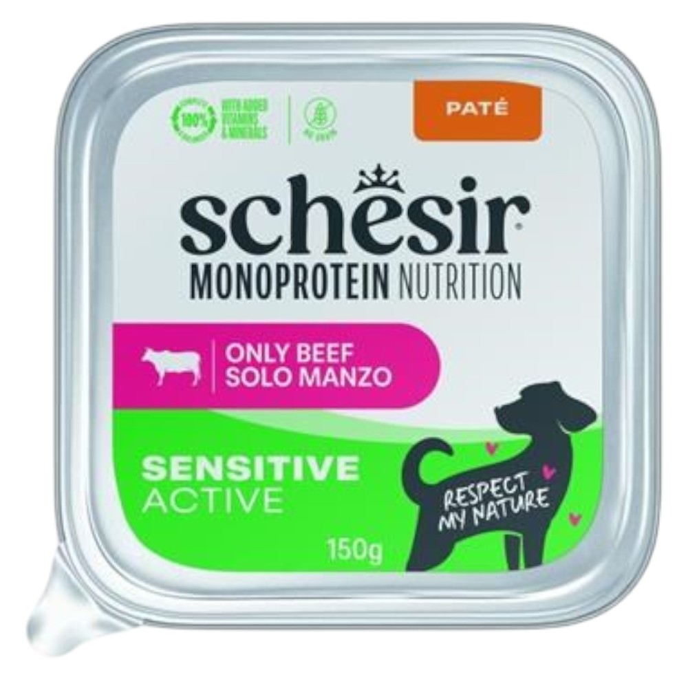 schesir-dog-monoprotein-active-beef-150g-pate