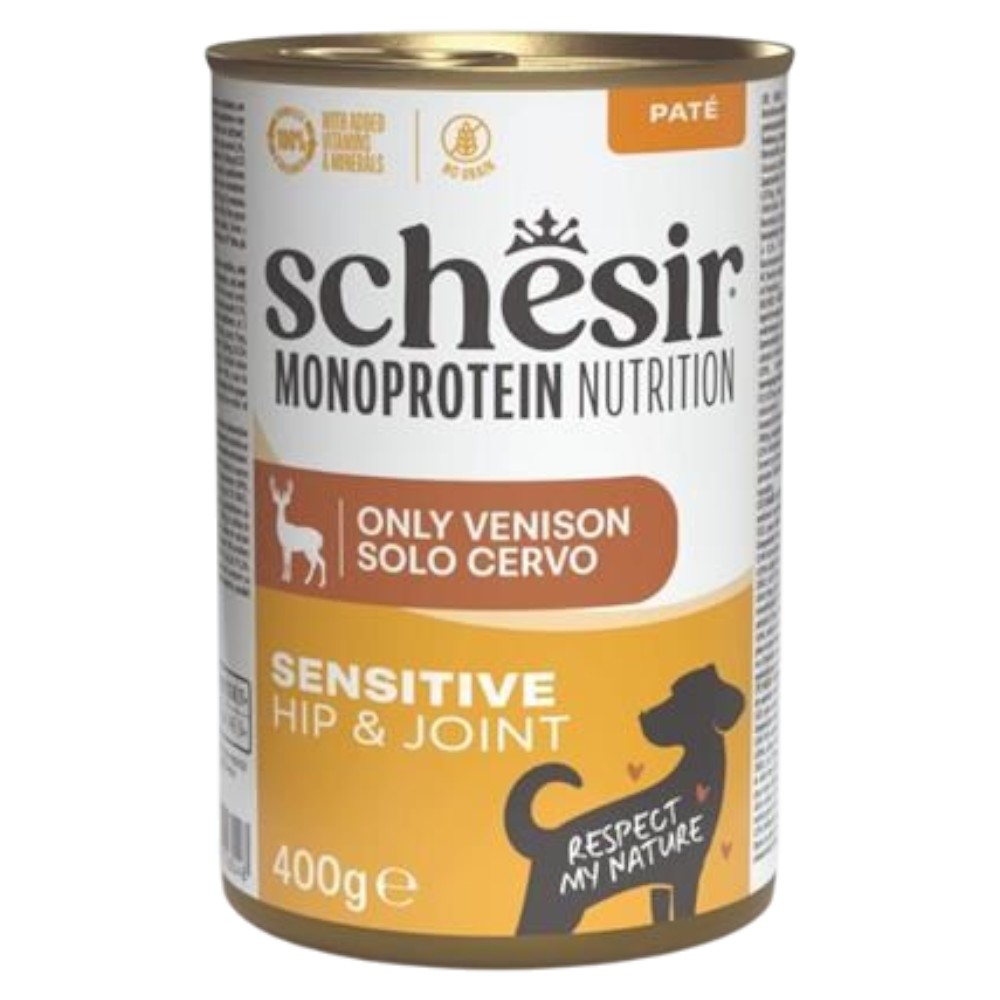 schesir-dog-monoprotein-hipjoint-venison-400g-pate