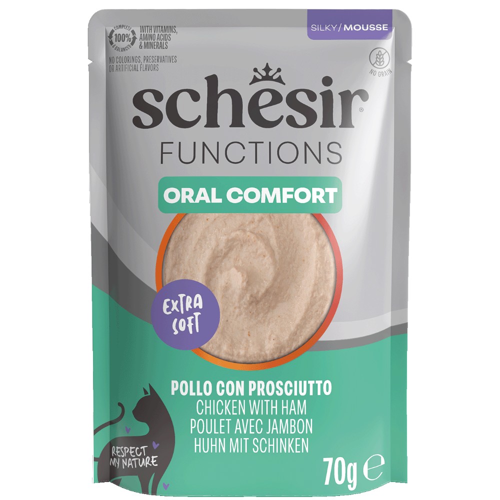 schesir-functions-for-oral-comfort-chicken-and-ham-cat-food-mousse-70g