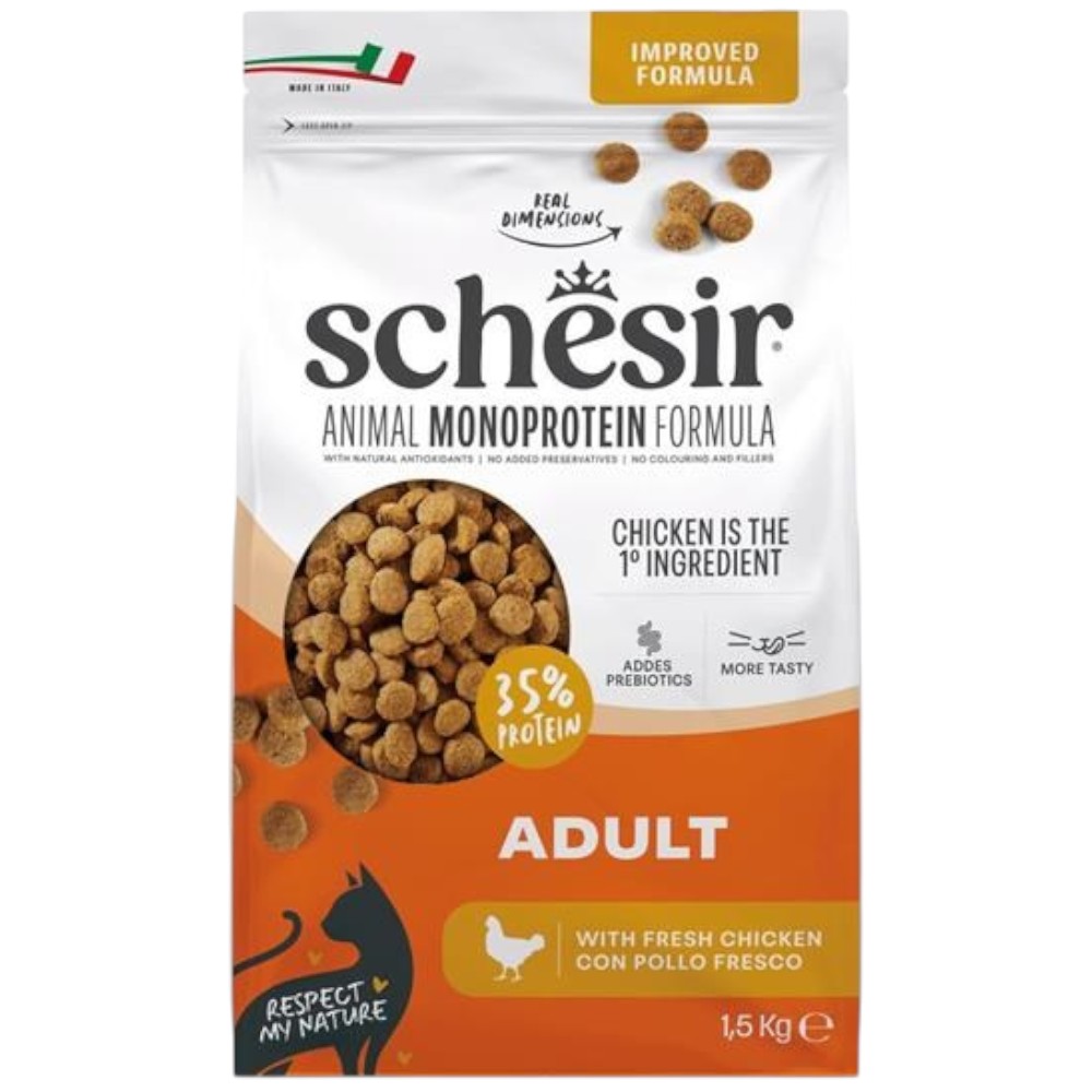 schesir-adult-monoprotein-chicken-dry-cat-food-1-5kg