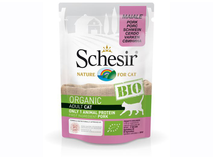 schesir-bio-organic-pork-wet-cat-food-for-adult-cats-85-grams