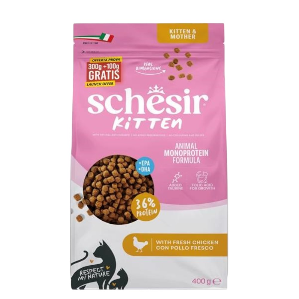 schesir-animal-monoprotein-kitten-chicken-dry-cat-food-400g