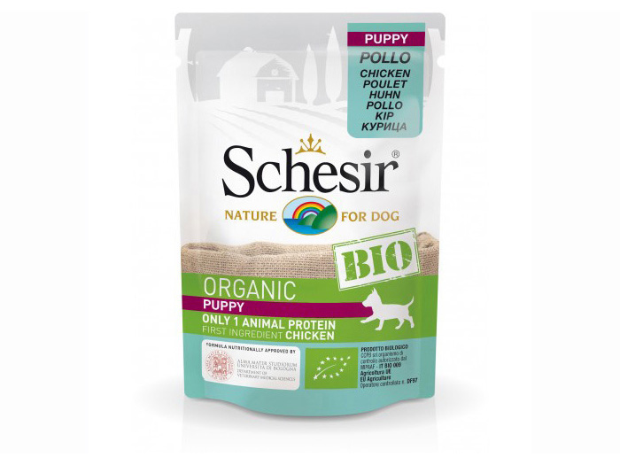 schesir-bio-organic-chicken-wet-food-for-puppies-85-grams