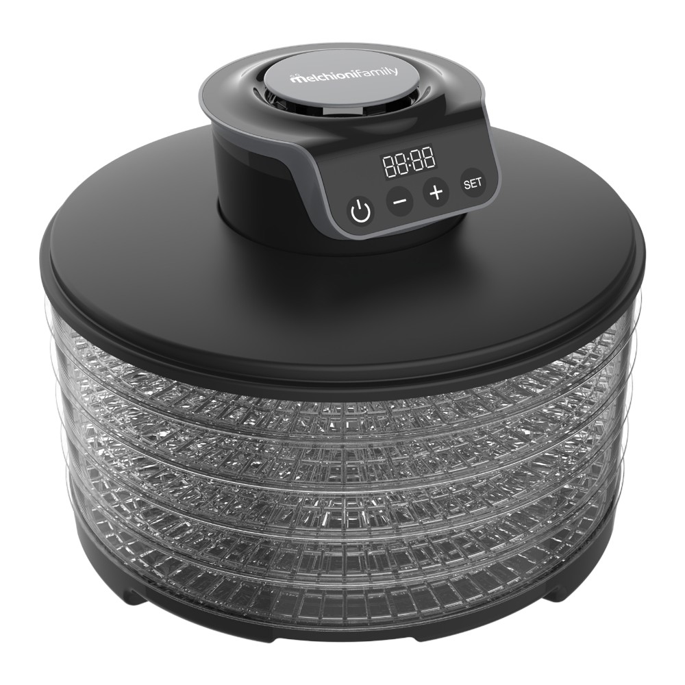 melchioni-food-dehydrator-digital-display-5-shelves-tower-250-w-black