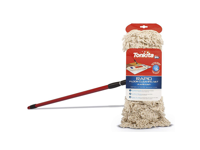 tonkita-rapid-set-cotton-mop-with-telescopic-handle