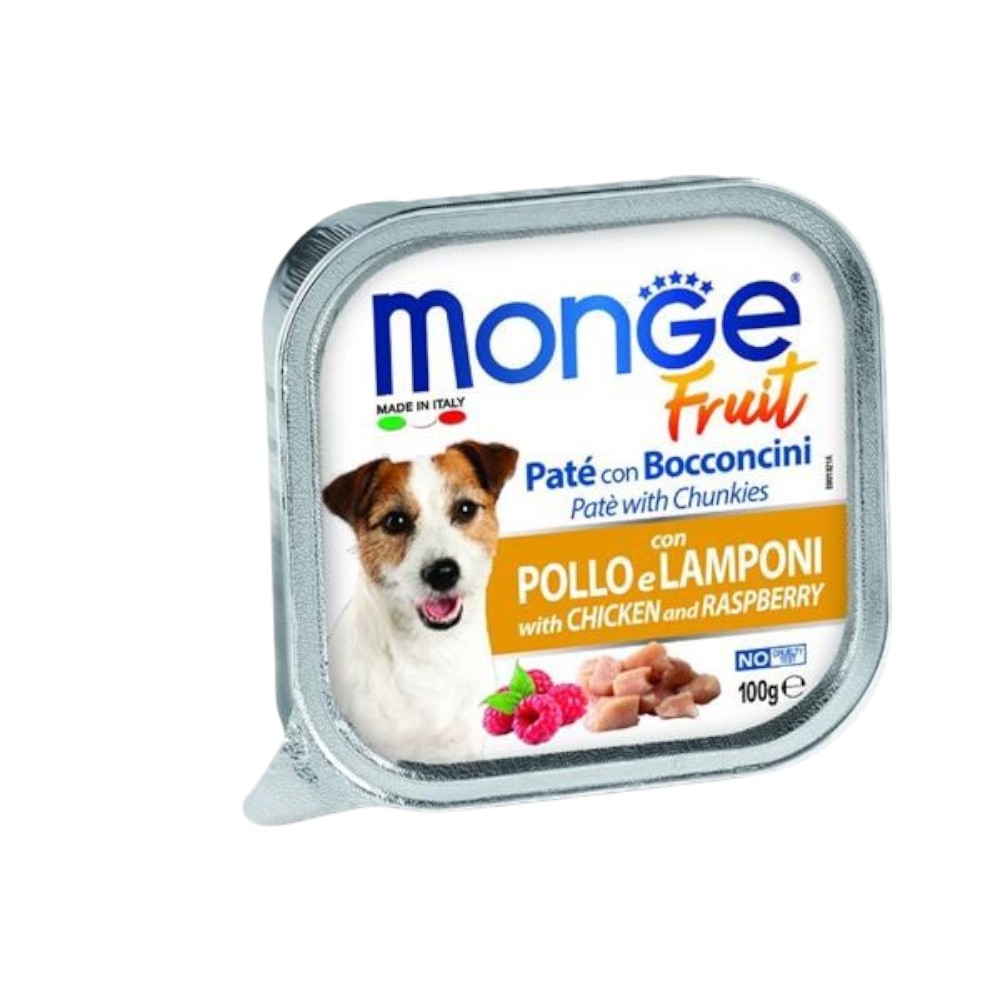 monge-dog-fruit-chickien-raspberry-pate-chunks-100g