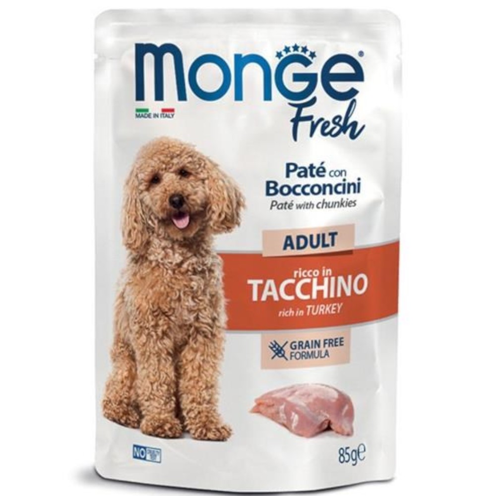 monge-fresh-adult-grain-free-turkey-pâté-with-chunks-wet-dog-food-85g