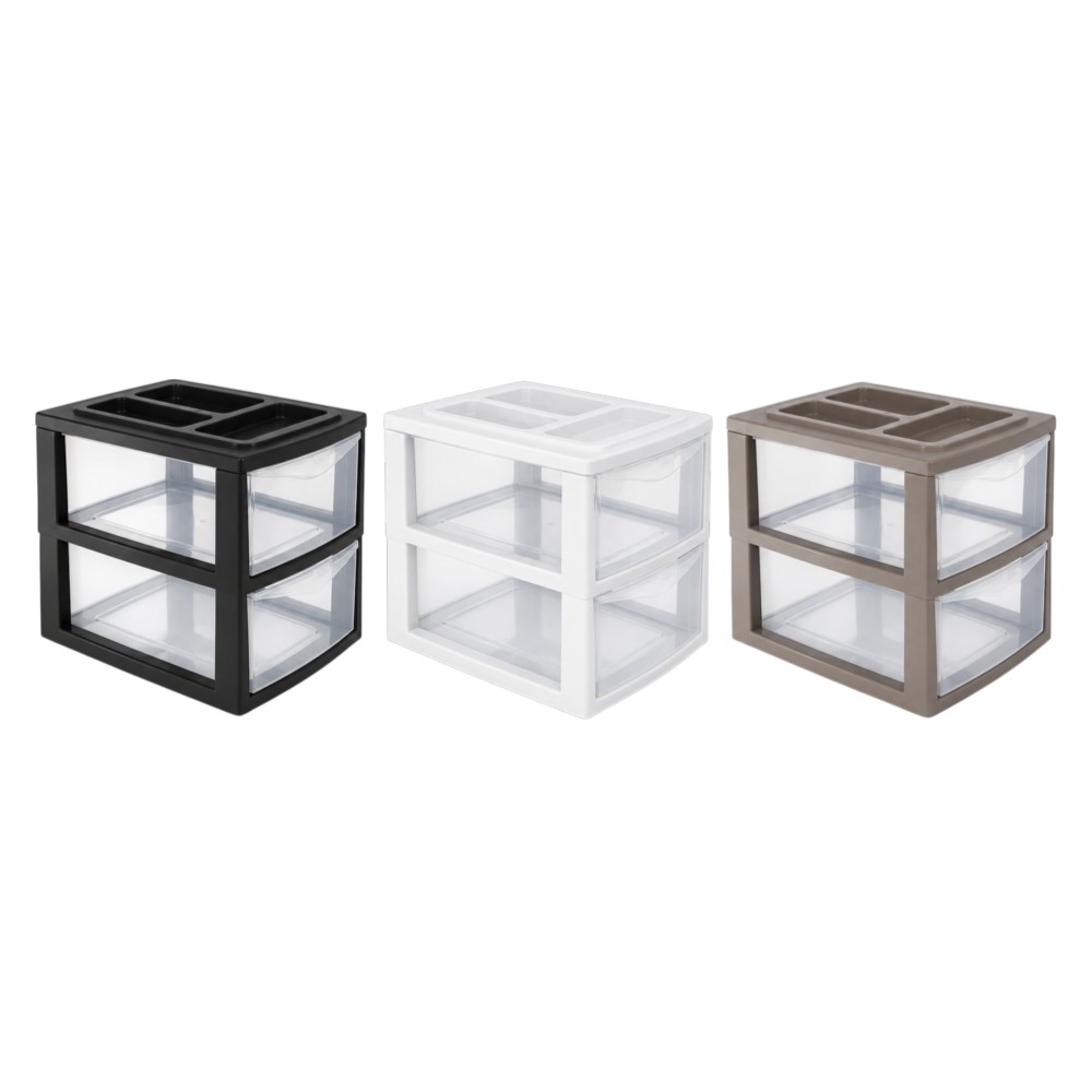 heidrun-2-tier-table-top-drawer-plastic-cabinet-3-assorted-colours