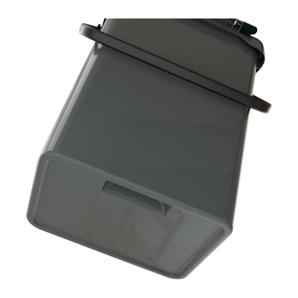 artplast-recycling-bin-with-handle-green-lid-39-l-grey