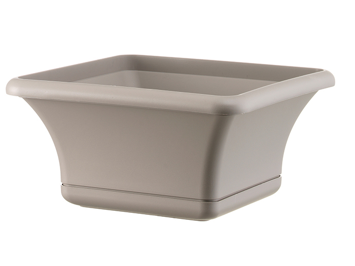 artplast-sally-square-flower-pot-with-saucer-taupe-24-cm