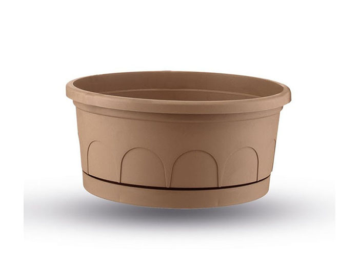 artplast-leader-plastic-round-low-flower-pot-taupe-20cm