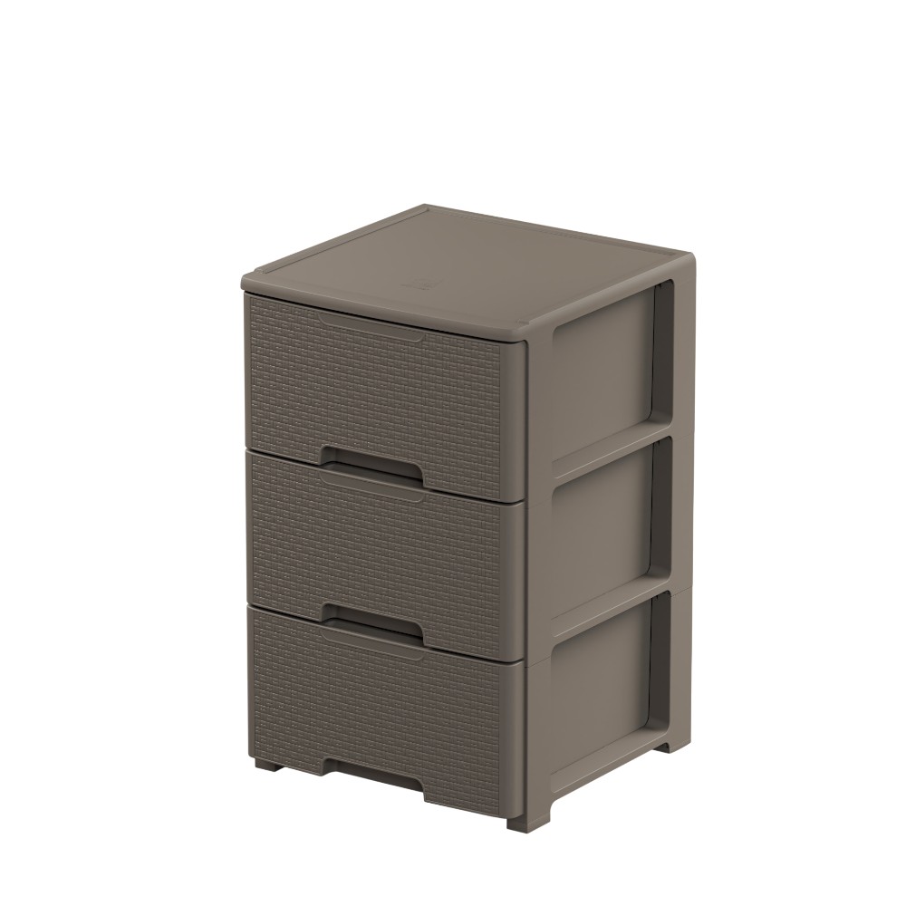 artplast-chest-of-drawers-3-drawers-woven-effect-wheels-taupe
