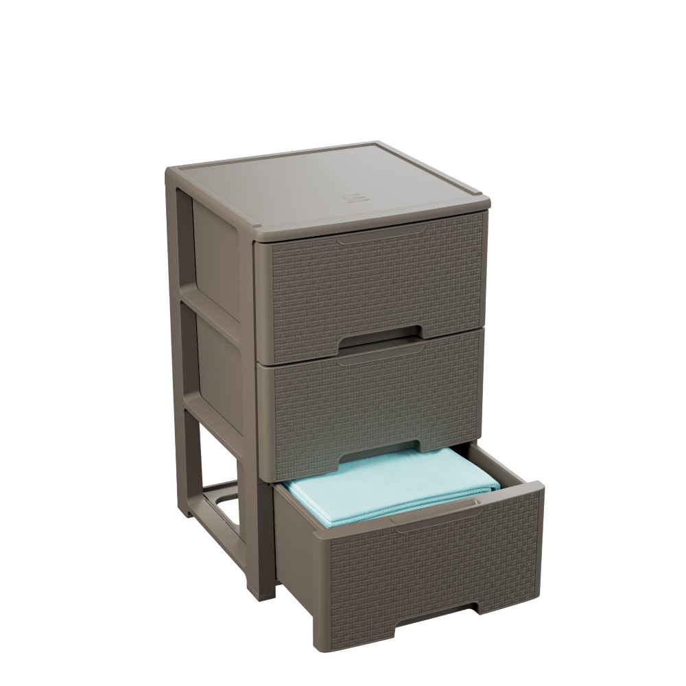 artplast-chest-of-drawers-3-drawers-woven-effect-wheels-taupe