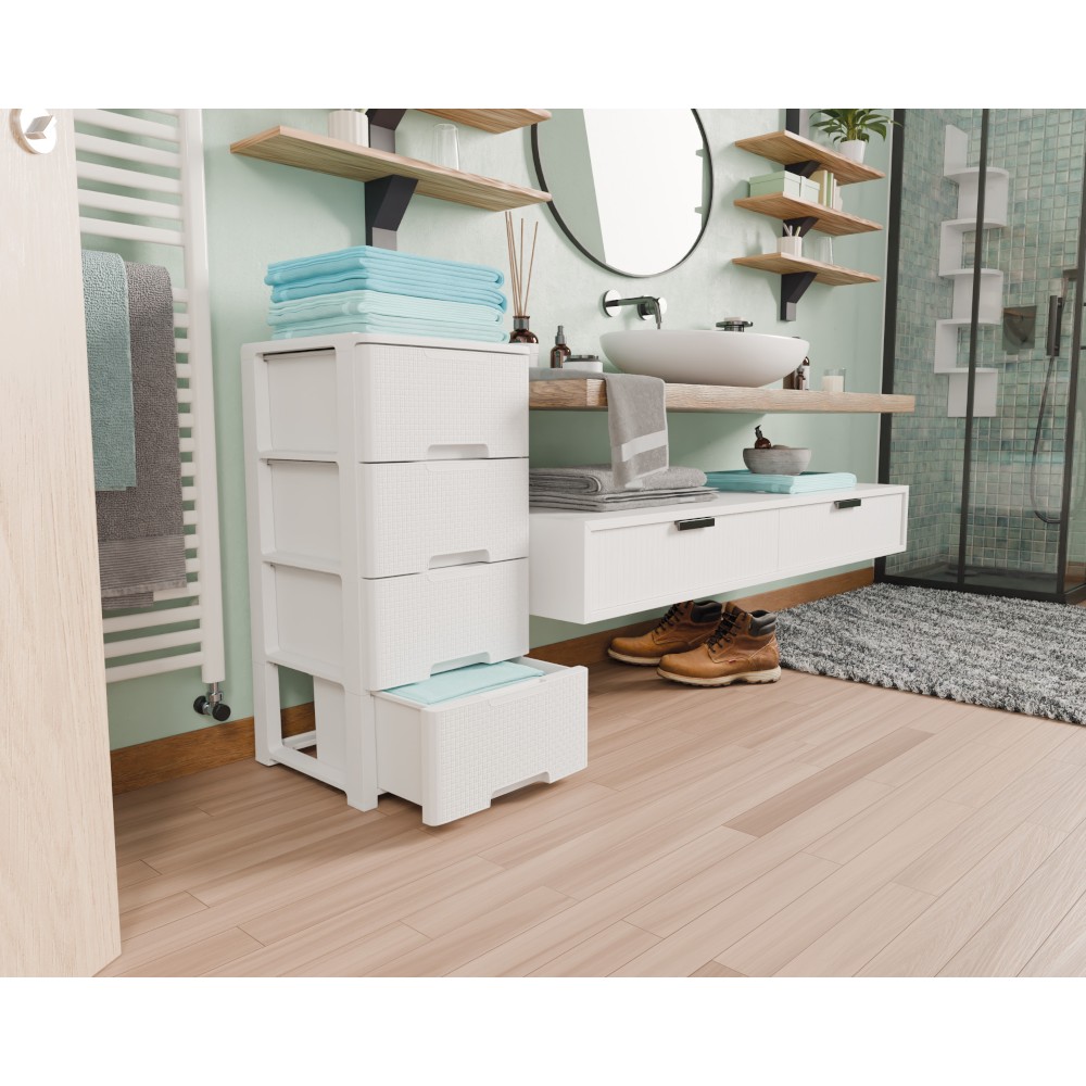 polypropylene-chest-of-4-drawers-woven-effect-white-39-cm-x-38-5-cm-x-80-cm