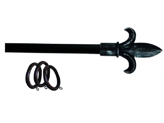 black-curtain-extendable-rod-with-spear-finial-120-200-cm