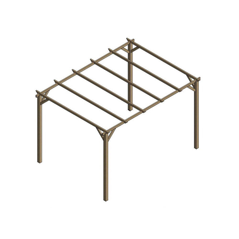 wooden-pergola-single-beam-300cm-x-300cm