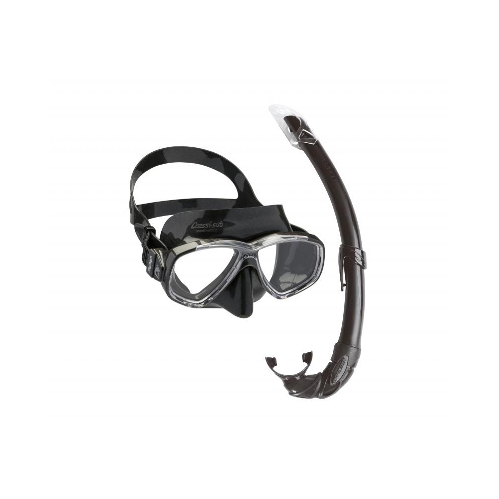 cressi-perla-snorkelling-mask-set-of-2-pieces-black