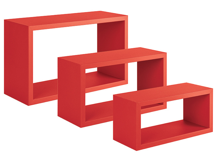 trittico-red-set-of-3-shelves