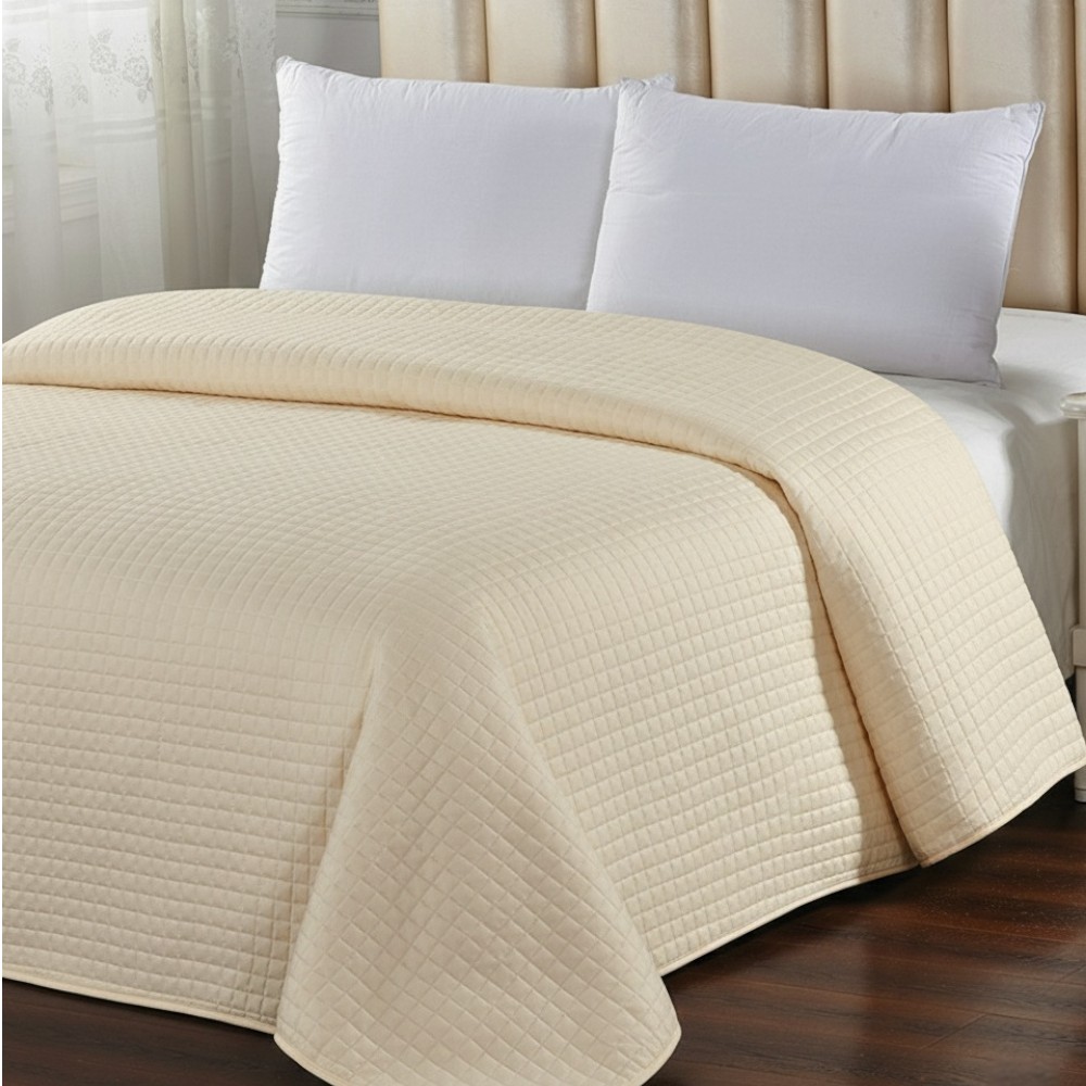 bedspread-porto-quilt-polyester-cream-queen-size-250-cm-x-250-cm