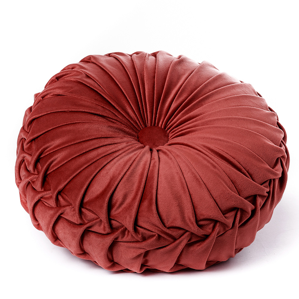 imperial-velvet-polyester-round-cushion-bordeaux-red-35cm