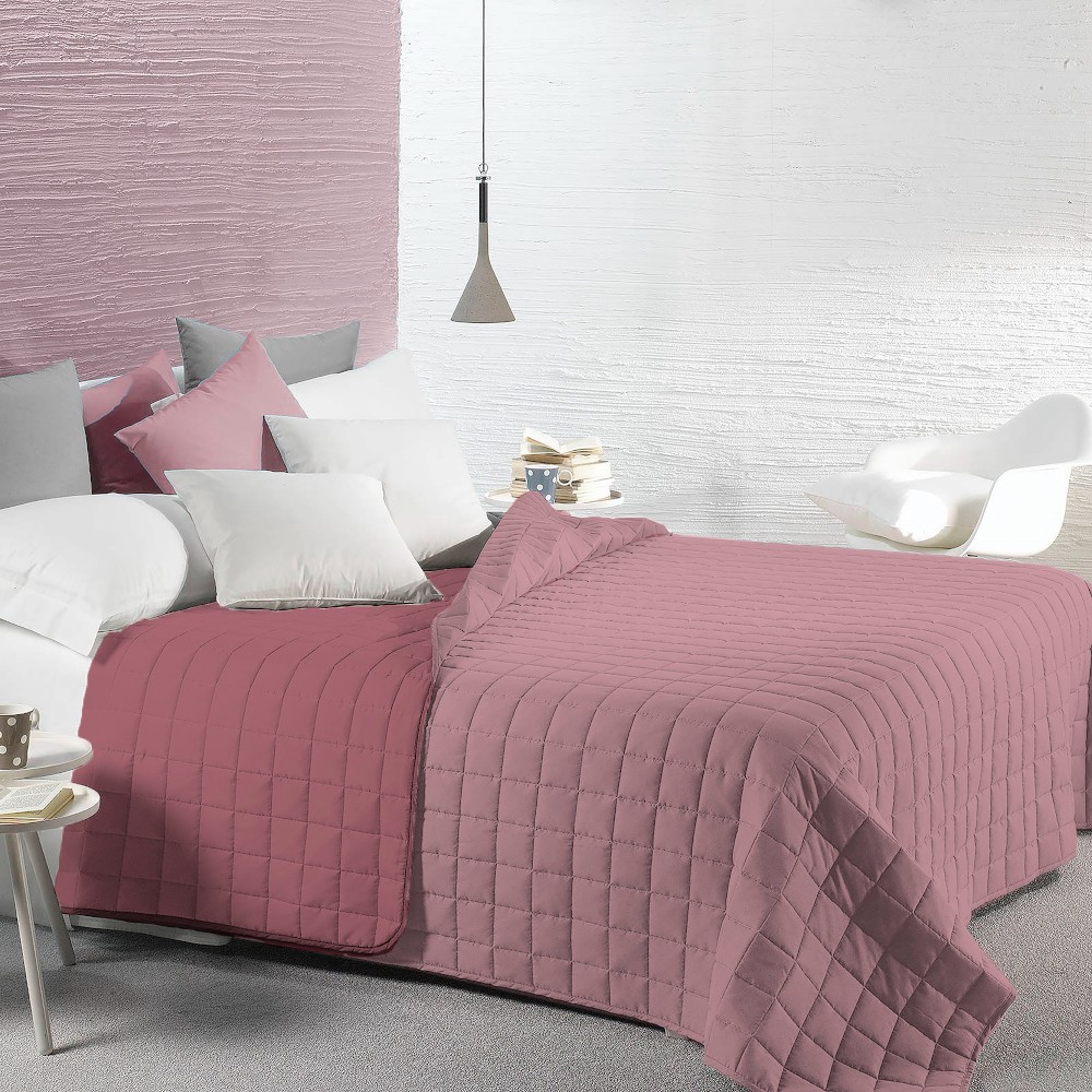 bedspread-bea-bicolour-quilt-polyester-pastel-pink-single-170-cm-x-260-cm