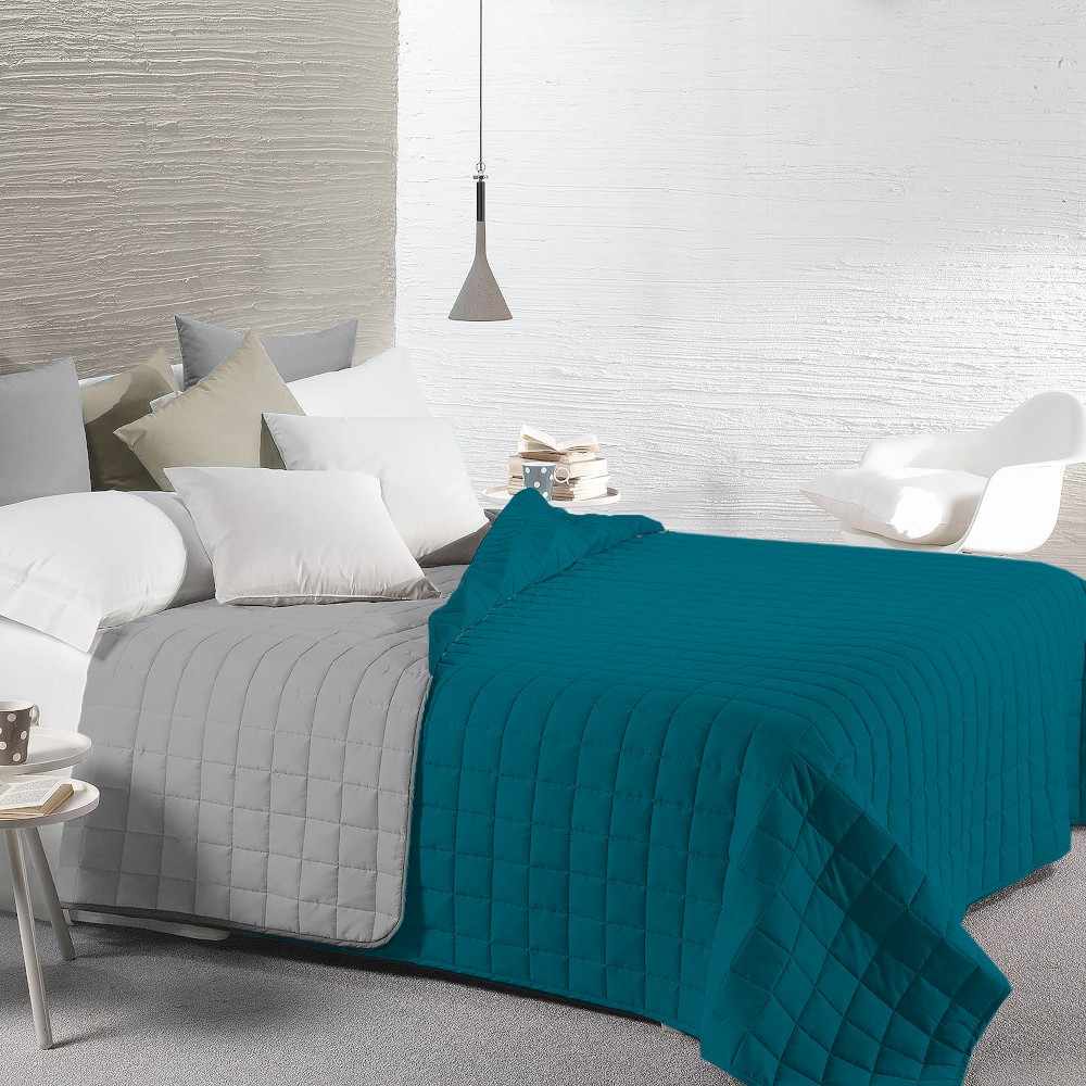 bedspread-bea-bicolour-quilt-polyester-blue-greengrey-king-size-260-cm-x-260-cm