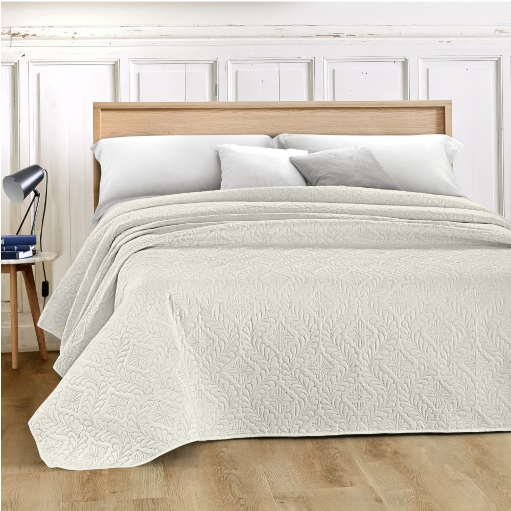 zambetti-nottingham-double-bed-microfibre-quilted-bedspread-cream-250-×-250-cm