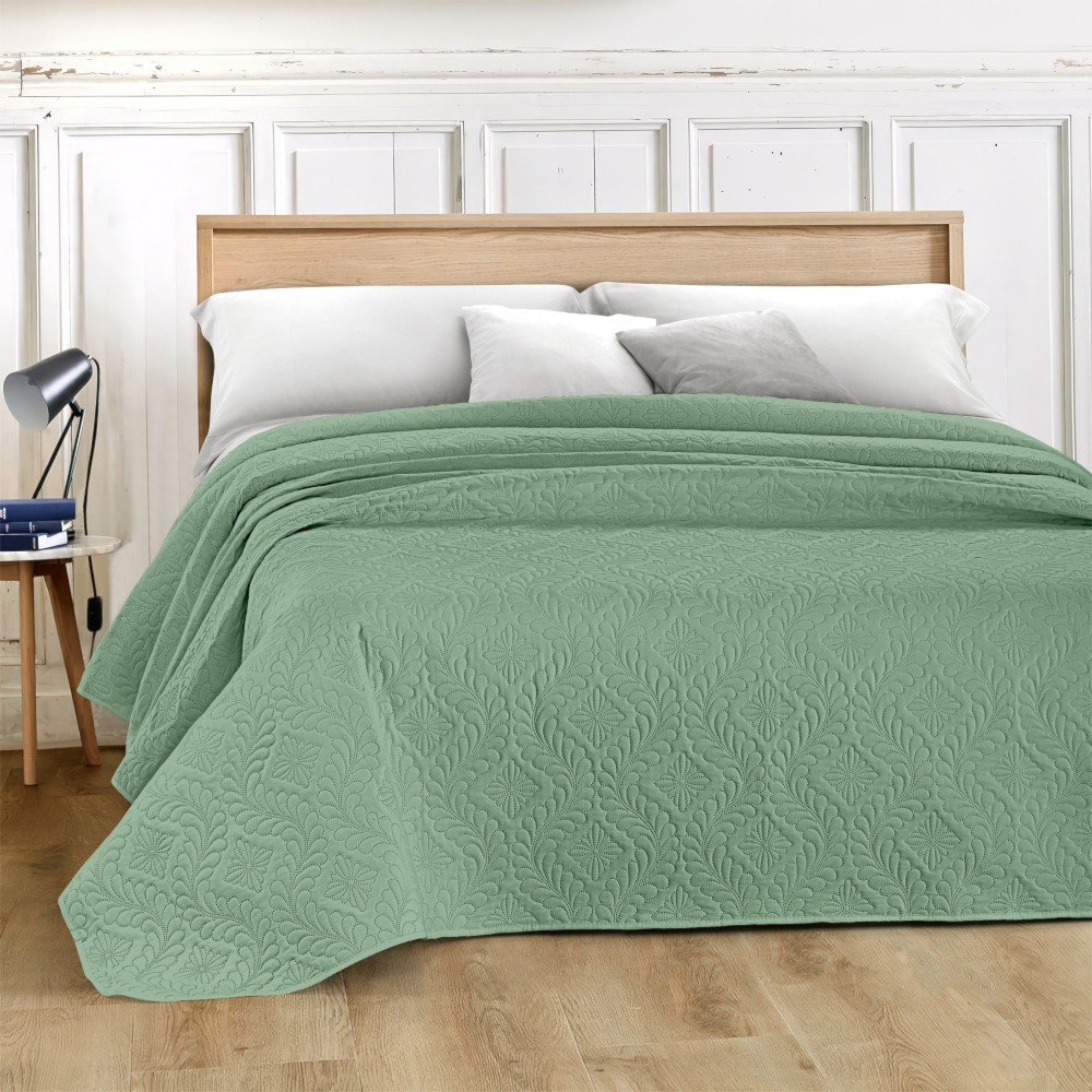 zambetti-nottingham-double-bed-microfibre-quilted-bedspread-sage-green