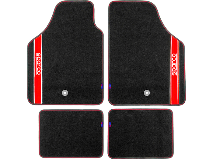 sparco-racing-felt-carpet-floor-car-mat-set-of-4-pieces-black-with-red-stripe