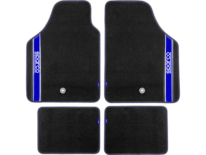 sparco-racing-felt-carpet-floor-car-mat-set-of-4-pieces-black-with-blue-stripe