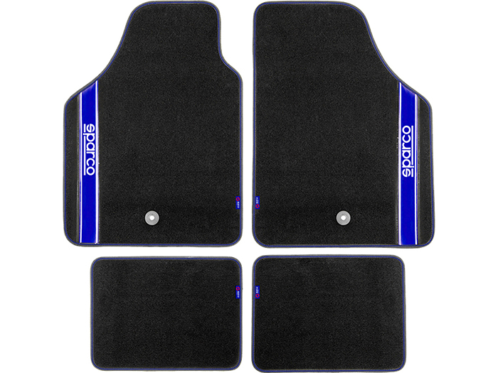 sparco-racing-felt-carpet-floor-car-mat-set-of-4-pieces-black-with-blue-stripe