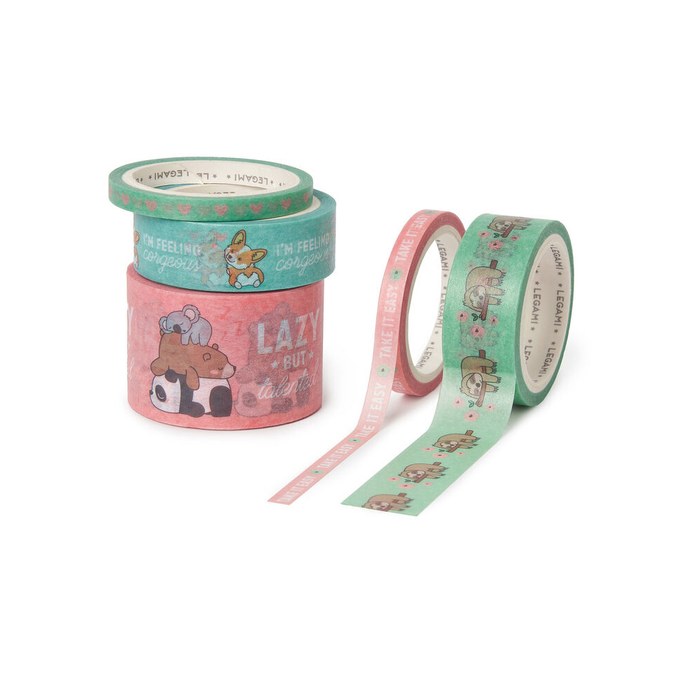 legami-milano-tape-by-tape-set-of-5-paper-sticky-tapes-cute-animals-design