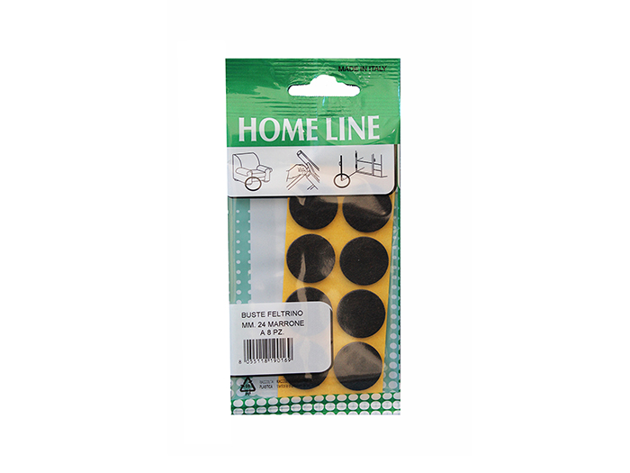 home-line-self-adhesive-felt-round-pad-24-mm-brown