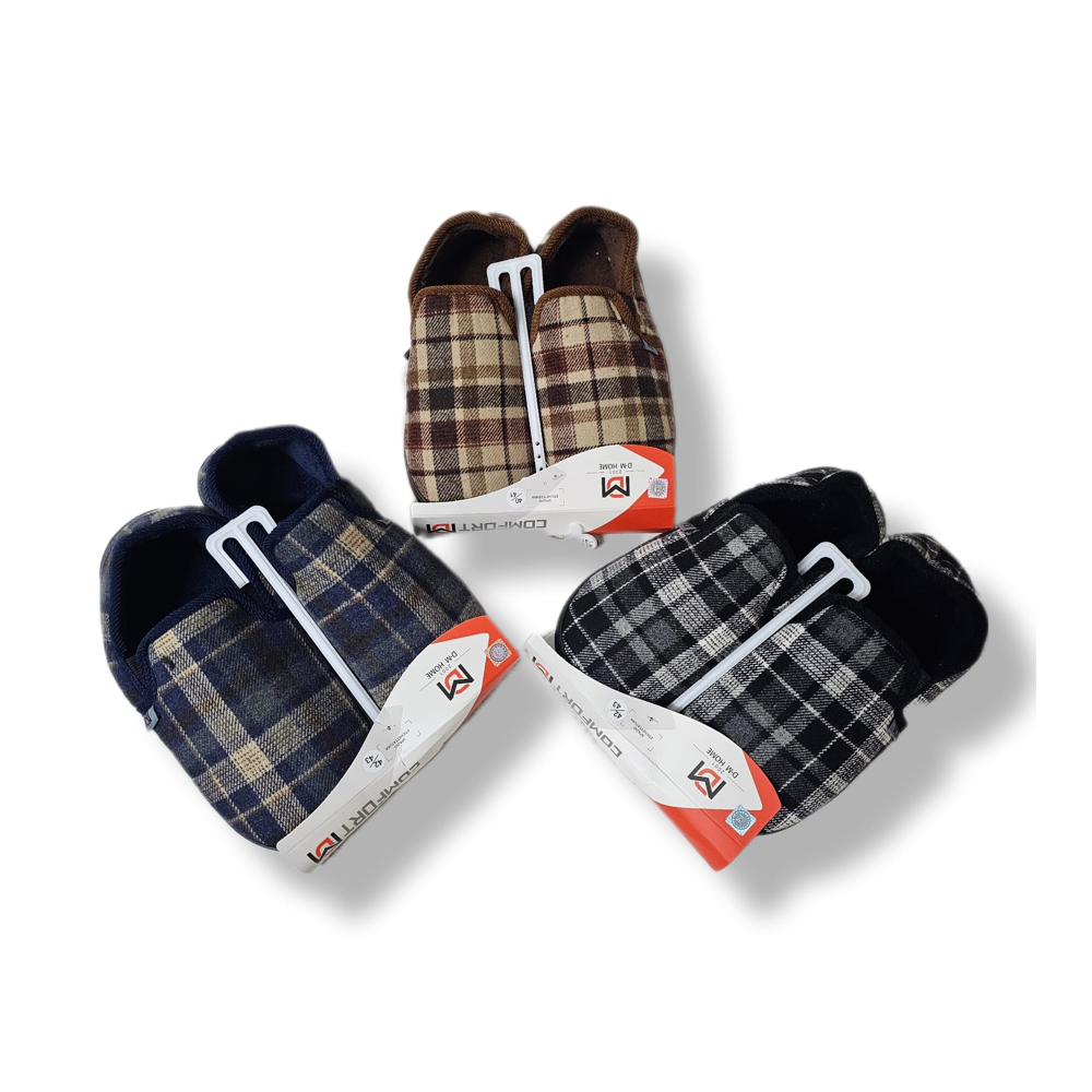 due-mele-tartan-pattern-bed-slippers-3-assorted-colours-41-46