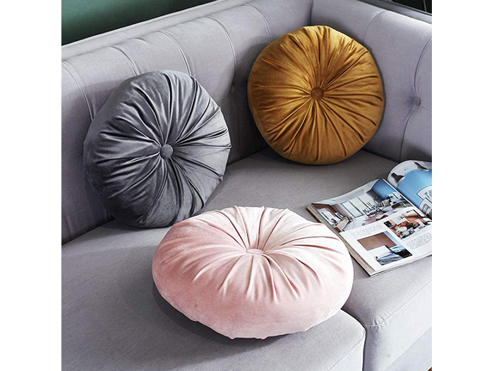 velvet-round-button-padded-cushion-50-cm-7-assorted-colours