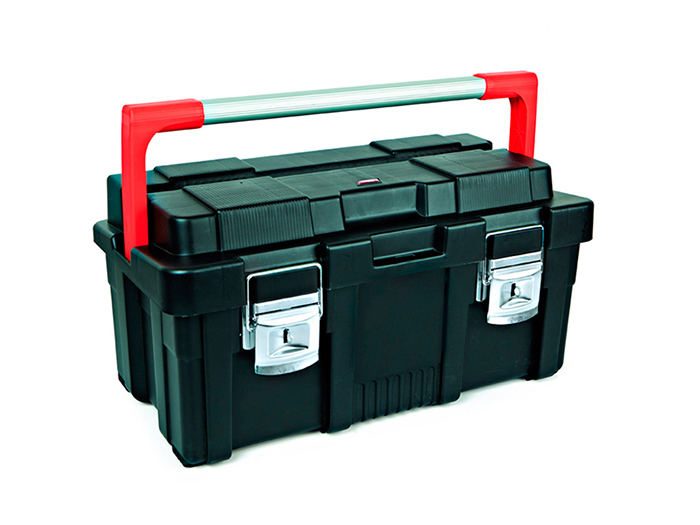 tayg-plastic-tool-box-with-tray-aluminium-handle-black-55cm-x-30cm