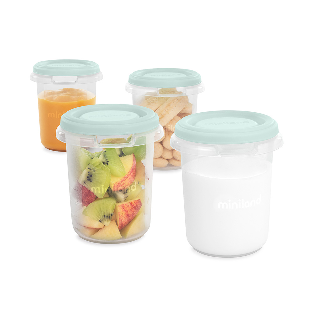 miniland-hermisized-baby-food-containers-set-of-4-pieces-mint-green-250ml