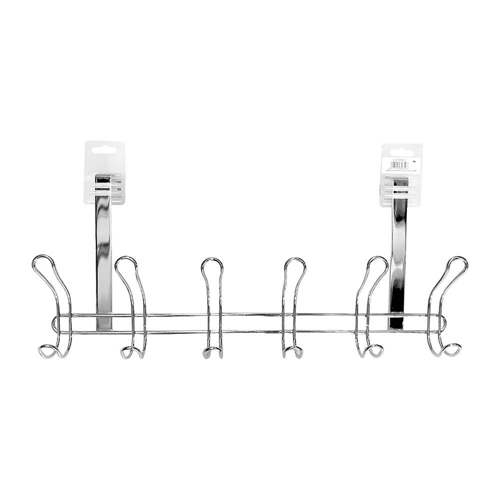 polished-chrome-steel-6-hangers-hook-rail-50cm