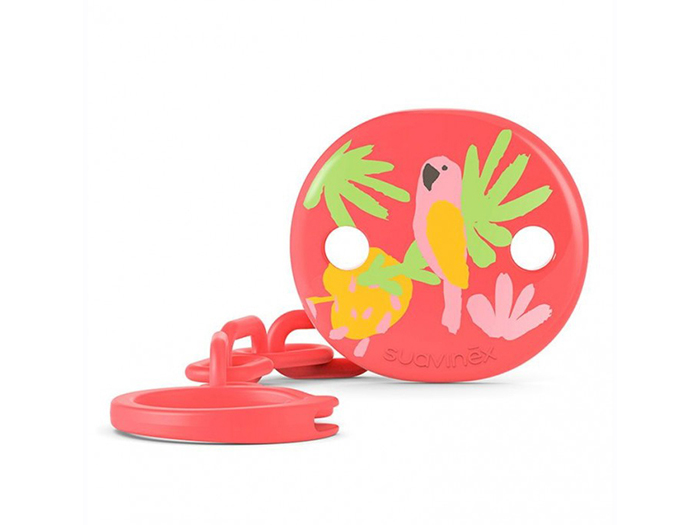 suavinex-jungle-soother-clip-pink