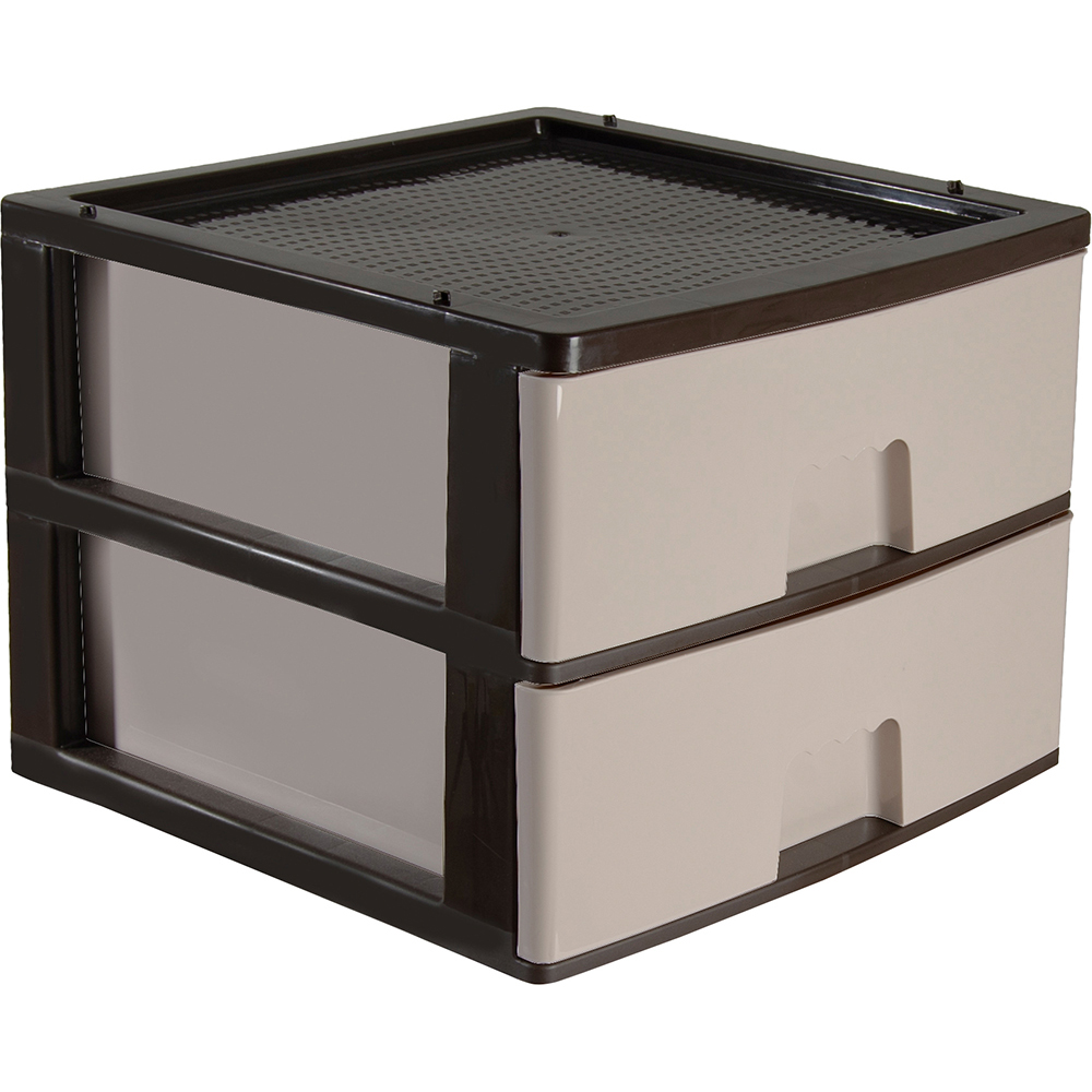 eiffel-plastic-storage-unit-with-2-drawers-beige-grey