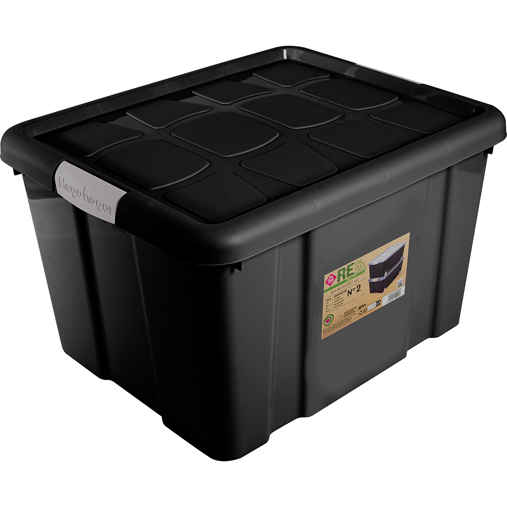 new-box-storage-box-with-clipping-lid-black-25l