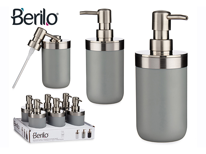 berilo-plastic-and-metal-liquid-soap-dispenser-350-ml-grey