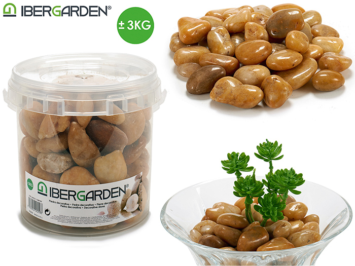 ibergarden-decorative-stone-pebbles-bucket-toffee-colour-3kg