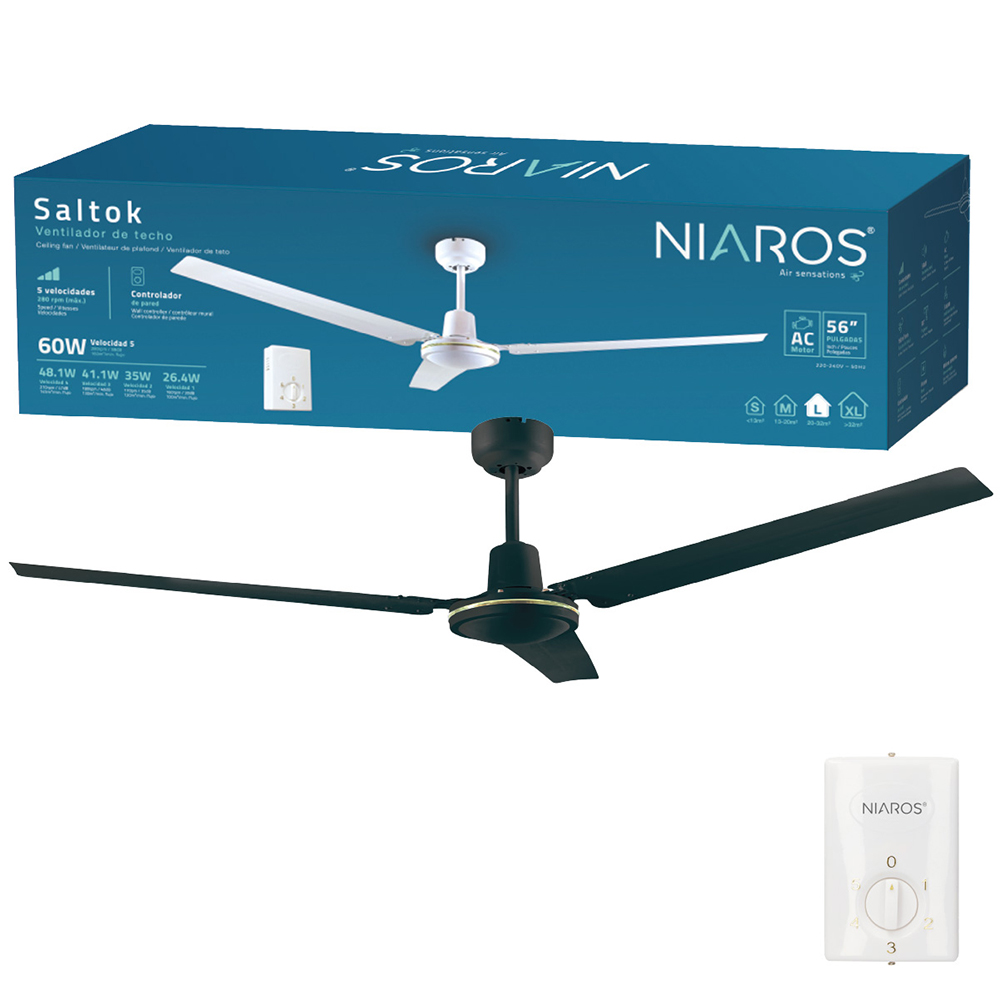 saltok-3-blades-ceiling-fan-with-remote-control-black-142cm